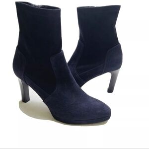 NEW AQUATALIA reyna weatherproof navy suede ankle booties